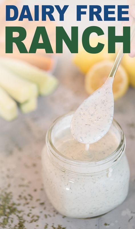 This healthy homemade ranch dressing is dairy free, paleo, vegan, and gluten free. It’s also low carb and keto friendly. Healthy salad dressing. #ranch #ranchdressing #ranchdip #veganranchdressing #dairyfree #saladdressing #salads #healthysalads #mealprep Healthy Homemade Ranch Dressing, Healthy Homemade Ranch, Dairy Free Ranch Dressing, Dressing Healthy, Vegan Ranch Dressing, Ranch Dressing Recipe, Vegan Ranch, Vegan Salads, Homemade Ranch Dressing