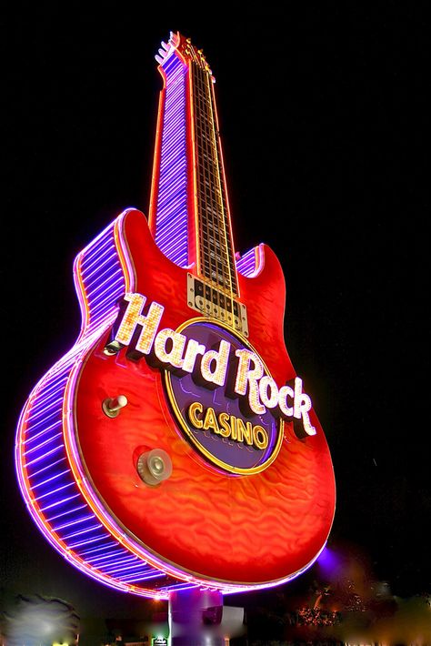 Biloxi, Mississippi Old Neon Signs, Hard Rock Casino, Vintage Neon Signs, Neon Nights, Rock Guitar, Hard Rock Hotel, Vegas Baby, Old Signs, Neon Art