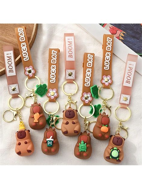 Anime Cute Capybara Keychain Cute Llaveros Women Accessories Key Chain For Car Keys Women Doll Keyring Charm Holiday Gifts Jewelry Capybara Keychain    PVC     Hobbies, Collections, Parties, size features are:Bust: ,Length: ,Sleeve Length: Capybara Keychain, Afro Jewelry, Keychain Collection, Bucket List For Teens, Squirrel Gift, Diy Crafts Bookmarks, Easy Crochet Animals, Keychain Charm, Anime Accessories