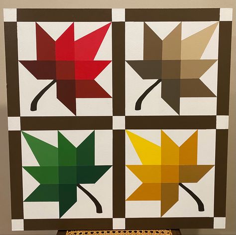 Maple Leaf Barn Quilt, Fall Barn Quilts Patterns, Sunflower Barn Quilt Patterns Sunflowers, Fall Barn Quilt Patterns, Pumpkin Barn Quilt, Halloween Barn Quilt, Fall Barn Quilts, Farm Entrance, Headboard Benches