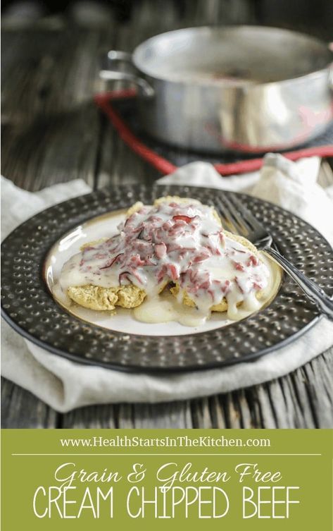 Cream Chipped Beef {Grain & Gluten-Free, Primal, Real Food} Keto Chipped Beef, Cream Chipped Beef, Chip Beef Gravy, Creamed Chipped Beef, Gluten Free Chips, Camp Recipes, Diet Lunch, Creamed Beef, Cleaner Eating