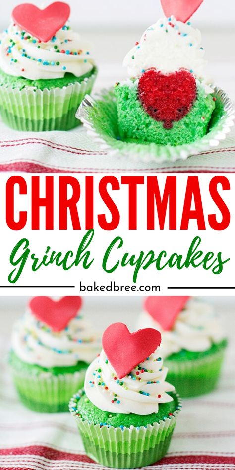 Grinch Cupcakes, Cupcake Recipes For Kids, The Grinch Who Stole Christmas, Grinch Cake, Christmas Cupcakes Recipes, Gooey Butter Cookies, Green Cupcakes, Grinch Christmas Party, Grinch Who Stole Christmas