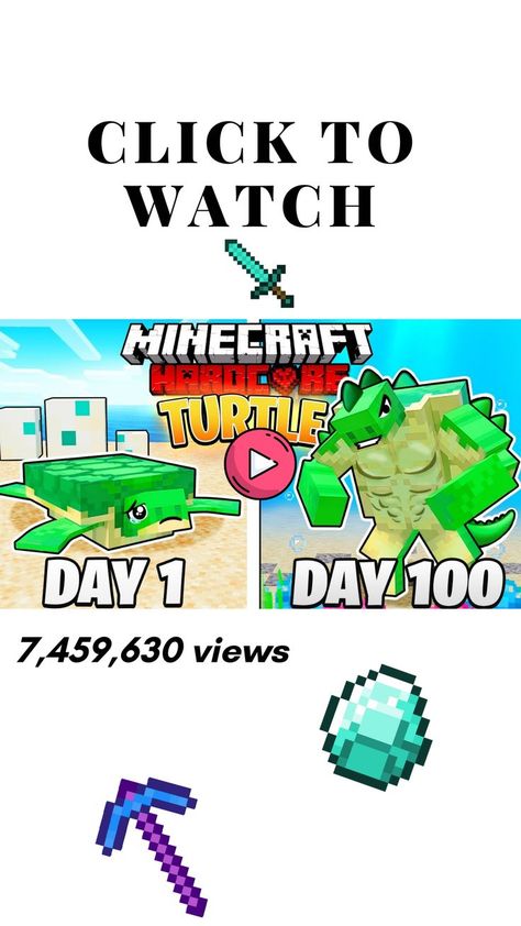 Survived 100 DAYS as a TURTLE in HARDCORE Minecraft! Today, we'll explore the OCEAN SHORES like never before! As a TURTLE, my goal is to build the best BEACH for me and my SEA TURTLE friends, build an incredible SEA TURTLE STATUE, and then finally defeat the BEAST TURTLE Hardcore Minecraft, Turtle Statue, Turtle Day, Ocean Shores, A Turtle, I Survived, 100th Day, 100 Days, The Beast