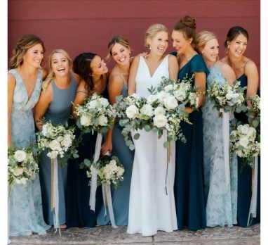 Navy Blue Mix And Match Bridesmaids, Fall Mismatch Bridesmaid Dresses, Various Blue Bridesmaid Dresses, Different Shades Blue Bridesmaid Dresses, Different Bridesmaid Dresses Blue, Fall Bridesmaid Dresses Blue, Bridesmaid Dresses Different Shades Of Blue, Flowers For Blue Bridesmaid Dresses, Blue And Champagne Bridesmaid Dresses