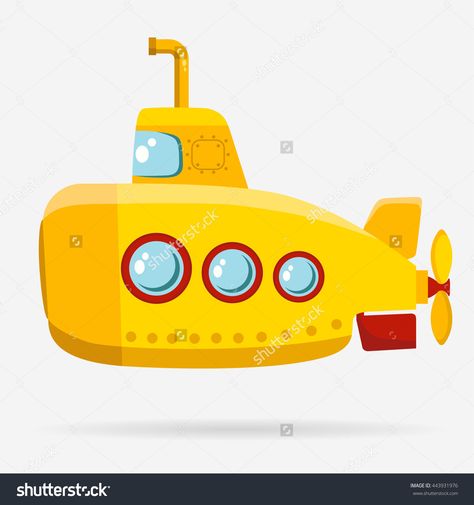 Periscope Design, Cartoon Underwater, Data Wall, Retro Nautical, Underwater Cartoon, Vintage Concept, Concept Drawing, Yellow Submarine, Rubber Duck