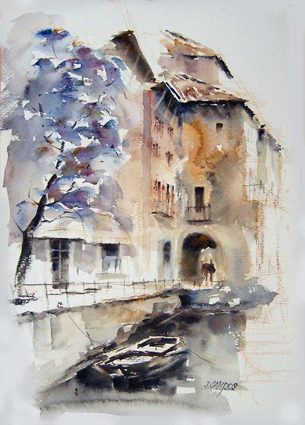 Juan Félix Campos - Varenna-Pier ( Lake Como): Painting. Watercolor on Paper. Signed. Year: 2009 Lake Como Painting, Abstract Watercolor Flower, All About Italy, House Redesign, Italy Painting, Watercolor On Paper, Painting Watercolor, Lake Como, Abstract Watercolor