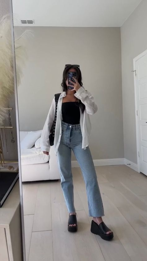 Rockstar Girl, Platform Sandals Outfit, Casual Brunch Outfit, Sandals Outfit, Spring Fits, Photoshoot Outfits, Outfit Inspo Fall, Cute Simple Outfits, Fit Check