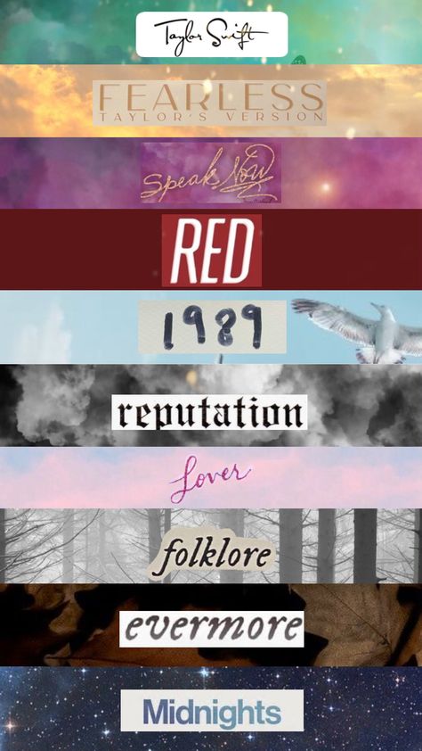 Taylor Swift All Albums Collage, Taylor Swift Wallpaper Albums, Taylor Swift Album Covers Collage, Cute Wallpapers Taylor Swift, Taylor Swift Albums Wallpaper, Taylor Swift Eras Collage, Taylor Swift Printable Stickers, Taylor Swift Albums Aesthetic, Taylor Swift Album Wallpaper