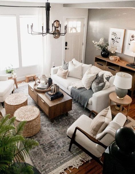 Interior Boho, Modern Farmhouse Living Room, 아파트 인테리어, Neutral Living Room, Decor Minimalist, Living Room Decor Apartment, Boho Living Room, Living Room Inspo, A Living Room