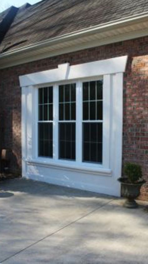 Garage door to window conversion Window Renovation, Garage Transformation, Garage To Living Space, Garage Floor Paint, Garage Door Types, Converted Garage, Garage Room, Garage Renovation, Garage Bedroom