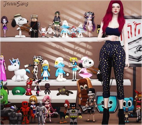 Jenni Sims: Clutter Decorative Babes in Toyland (41 Items) Sims 4 Anime Figures Cc, Sims 4 Cc Decor Clutter, Sims Clutter, Sims 4 Cc Decor, Download Sims, Sims 4 Anime, The Sims 4 Pc, Sims 4 Clutter, Sims 4 Children