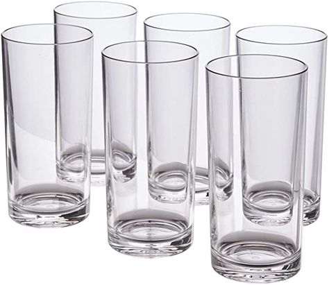 Amazon.com | Classic 16-ounce Premium Quality Plastic Water Tumbler | Clear Set of 6: Mixed Drinkware Sets Rock Tumbler, Heart Diy, Drinkware Sets, Plastic Glasses, Water Tumbler, Indoor Dining, Plastic Tumblers, Water Glass, Custom Glass