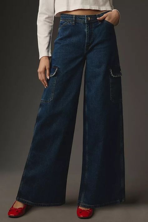 Seventy + Mochi Frankie High-Rise Wide-Leg Cargo Jeans | Anthropologie Seventy Mochi, Cargo Jeans, Mochi, Anthropologie, High Rise, Wide Leg