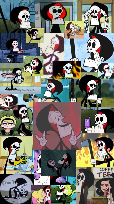 Grim Cartoon Network, Billy And Mandy Cartoon Wallpaper, The Grim Adventures Of Billy & Mandy Wallpaper, Grim Reaper Billy And Mandy Aesthetic, Grim Billy And Mandy Aesthetic, Billy And Mandy Cartoon, Billy And Mandy, Grim Adventures, Funny Cartoon Images