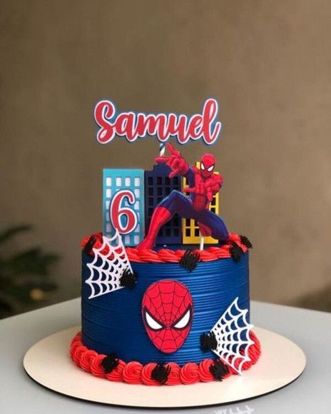 Spiderman Cake Topper, Spiderman Birthday Cake, 10 Inch Cake, Cupcake Cake Designs, Spiderman Cake, Birthday Cakes For Men, Spiderman Birthday, Small Cake, Man Birthday