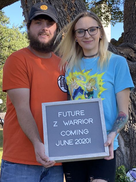 We collected all 7 dragon balls & made our wish! Dragon Ball Gender Reveal, Dragon Ball Z Gender Reveal Ideas, 7 Dragon Balls, Baby Announcement To Husband, Z Warriors, 7th Dragon, Gender Reveal Shirts, Surprise Baby, Baby Gender Reveal Party