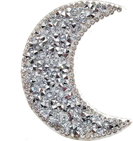 Amazon.com: Rhinestones Moon Patches Crystal Embroidered Moon/Star Sticker Applique Iron-on Transfer Badges Bling,Pack of 5 Pieces (Moon, White) Embroidered Moon, Applique Work, Life Series, Rhinestone Appliques, Crystal Stars, Star Stickers, Moon Star, Appliqué Patch, Fashion Toys