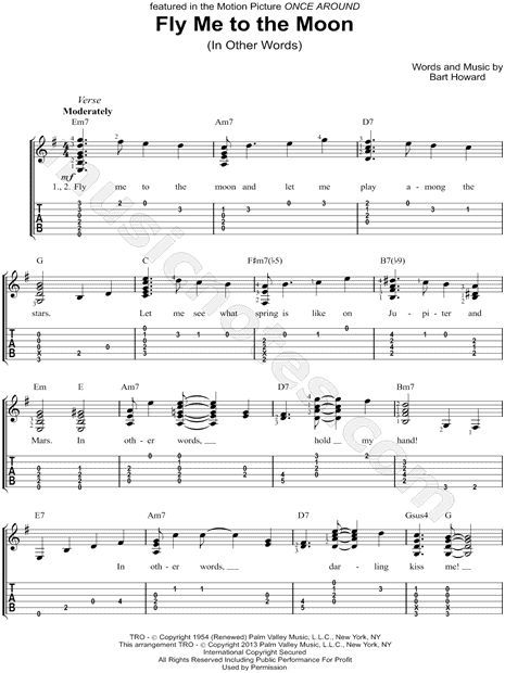 Fly Me To The Moon Guitar Tab, Moon Guitar, Popular Piano Sheet Music, Guitar Tabs Acoustic, Guitar Tabs And Chords, Violin Practice, Guitar Songs For Beginners, Easy Sheet Music, Banjo Music