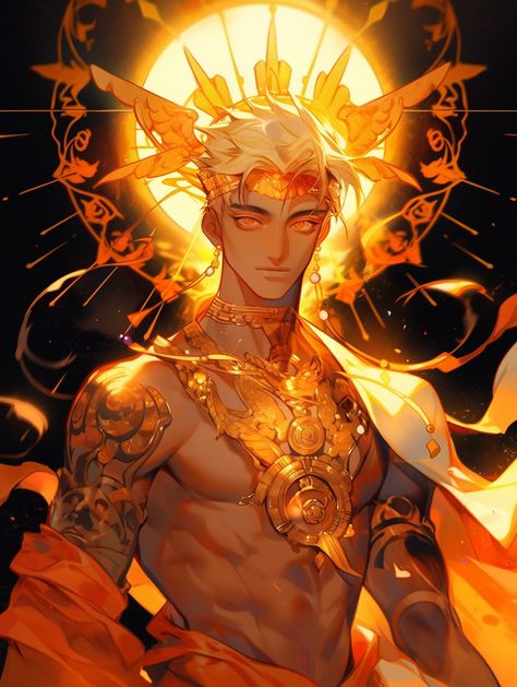 Greek Mythology Art, Sun Art, Mythology Art, God Art, Character Design Male, Male Art, Dnd Characters, The Villain, Handsome Anime Guys