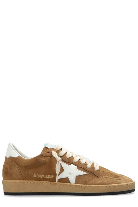 Golden Goose Deluxe Brand Ball Star Lace-Up Sneakers – Cettire Golden Goose Ball Star, Versace Shop, Golden Goose Deluxe Brand, Brown Sneakers, Star Sneakers, Sneaker Wedge, Suede Sneakers, Ballet Flat Shoes, Personalized Accessories