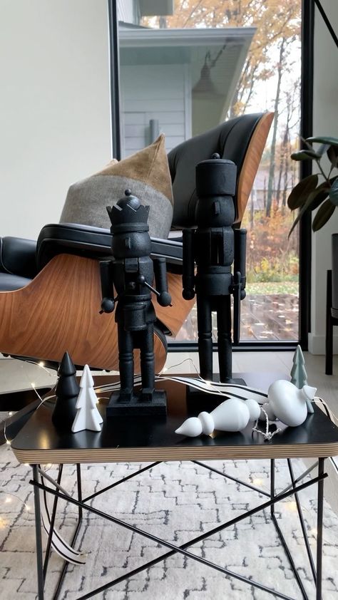 simplymodernliving on Instagram: I was in love with these zinc nutcrackers but at $70 a piece I just couldn’t justify the price - so I went to the craft store and picked up… Black Nutcracker Christmas Decor, Black Nutcracker Christmas, Black Nutcracker, Nutcracker Christmas Decor, Matte Black Paint, S Cookies, Nutcracker Christmas, Home Styling, Holiday Decorating