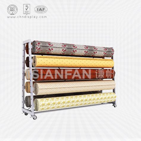 Fabric Roll Storage, Carpet Display, Vinyl Flooring Rolls, Rak Display, Roll Storage, Carpet Samples, Carpet Shops, Display Rack, Shop Display