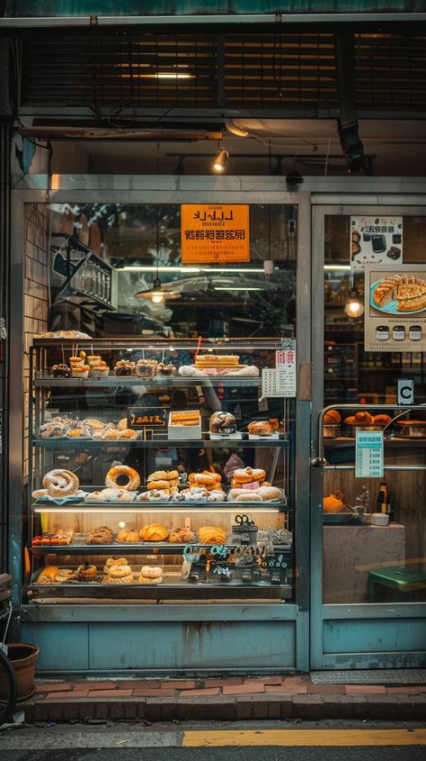 Cozy Bakery Shop: A small, inviting #bakery displays an array of freshly #baked goods behind its glass #window. #Display #AIart #AIphoto #stockcake ⬇️ Download and 📝 Prompt 👉 https://stockcake.com/i/cozy-bakery-shop_1107350_392153 Pastry Shop Window Display, Bakery Shop Design Small, Small Bakery Shop, Small Bakery Interior, Bakery Exterior, Bakery Merchandising, Bakery Window Display, Bakery Displays, Tiny Bakery