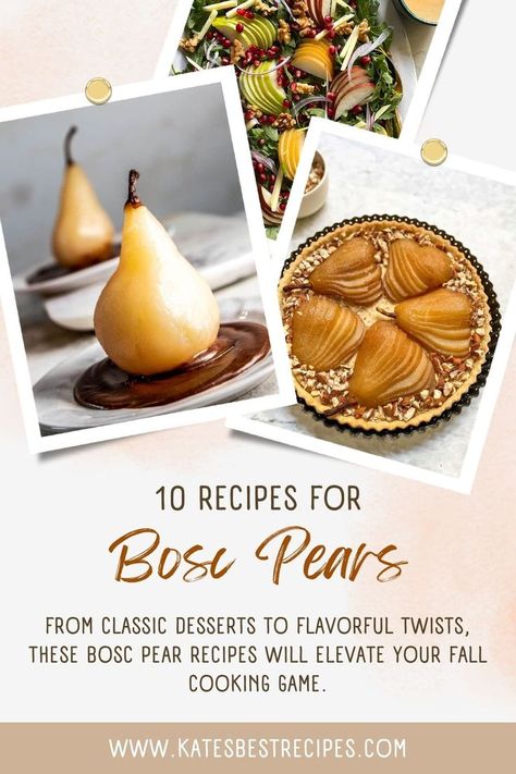 Several images of recipes using bosc pears Pear Recipes, Fall Cooking, Autumn Salad, Cooking Games, Indulgent Desserts, Classic Desserts, Best Fruits, Tasty Recipes, Fruit Recipes