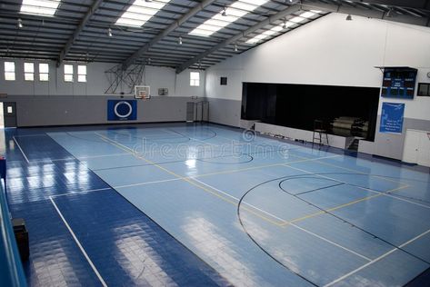 Indoor Gymnasium, Blue Basketball Court, Modern Gymnasium, School Middle School, School Elementary, Social Media Logos, Tennis Court, Elementary School, Indore