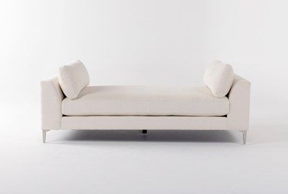 White Daybed, Metal Foam, Seat Design, The Loft, New Beds, Fabric Seat, Custom Upholstery, Modern Colors, Blue Velvet