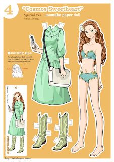 The Making of Paper Dolls: Free Download~ Momoko Paper Dolls(4) Paper Doll Chain, Paper Doll Costume, Barbie Paper Dolls, Paper Dolls Clothing, Anime Paper, Paper Doll House, Paper Fashion, Paper Doll Template, Paper Toy