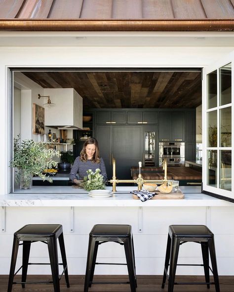 Bifold Windows, Raili Clasen, Outdoor Breakfast, Kitchen Window Bar, Eric Olsen, Window Bars, Balkon Decor, Coronado Island, Indoor Outdoor Kitchen