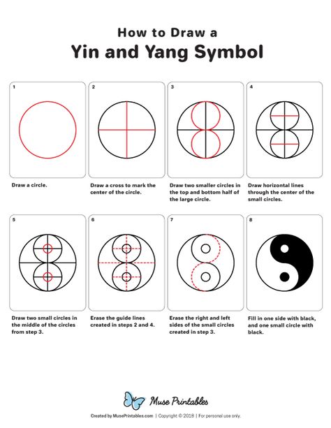 How to Draw a Ying and Yang Symbol Jing Y Jang, Yin And Yang Symbol, Ying Yang Art, Ying And Yang, Yin Yang Art, Yin Yang Symbol, Symbol Drawing, Art Hippie, Mandala Art Lesson