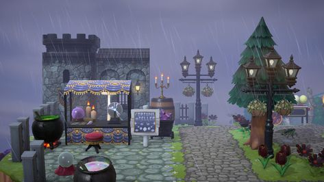 Acnh Fortune Teller Stall, Acnh Courtyard, Animal Crossing Spooky, Acnh Witchy, Hemlock Grove, Stall Designs, Fortune Telling, Fortune Teller, Spooky Vibes