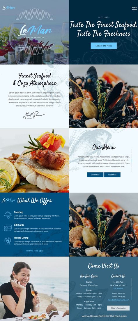 Seafood Charcuterie, Cafe Themes, Seafood Dip, Portfolio Pages, Restaurant Website Design, Hotel Eden, Seafood Menu, Elegant Restaurants, Restaurant Themes