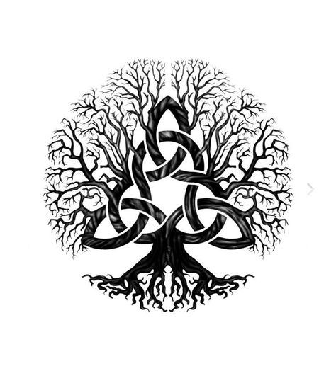 Graphic Tattoo Ideas, Freya Tattoo, Triquetra Tattoo, Celtic Tree Tattoos, Mutterschaft Tattoos, Yggdrasil Tattoo, Celtic Tattoos For Men, Rabe Tattoo, Norse Mythology Tattoo