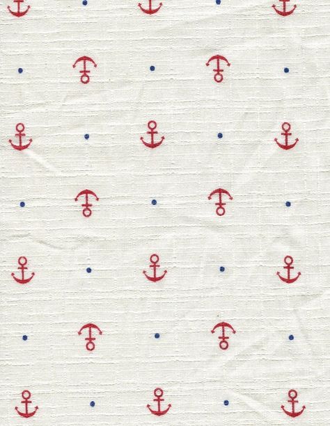 Japanese anchors Anchor Wallpaper, Conversational Prints, Anchor Pattern, Nautical Pattern, Anchor Print, White Cotton Fabric, Blue Dots, Fabric Red, Sketch Inspiration