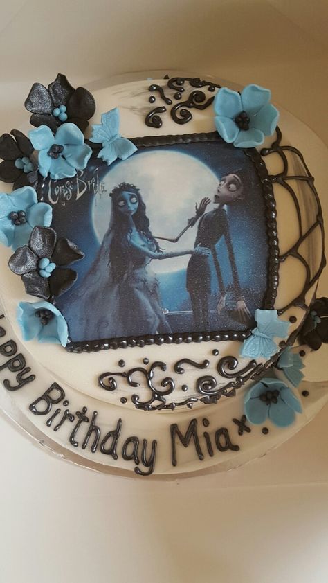 Corpse Bride Cake Ideas, Corpse Bride Birthday Cake, Tim Burton Birthday Cake, Corpse Bride Party Decorations, Corpse Bride Birthday Party, Corpse Bride Party, Corpse Bride Cake, Corpse Bride Nails, Pasteles Halloween