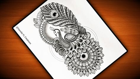 Mandala Art Peacock, Peacock Mandala Art, Mandala Drawing Ideas, Draw Mandala, Peacock Feather Art, Peacock Mandala, Mandala Arts, Peacock Drawing, Art Peacock