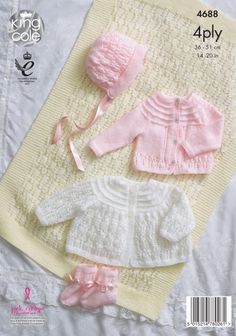 Vandyke Stitch, Knit Baby Patterns, Baby Knitting Patterns Free Newborn, Layette Pattern, Double Knitting Patterns, Cole Baby, Baby Jackets, Baby Cardigan Knitting Pattern Free