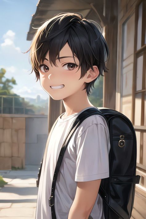 Boy With Black Hair, Anime Smile, Best Anime Drawings, Recent Anime, 남자 몸, Best Anime Couples, Cartoon Character Pictures, Anime Child