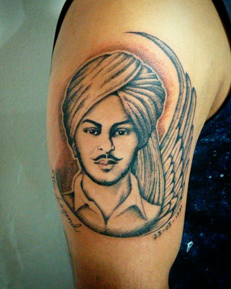 Bhagat Singh Tattoo Designs, Bhagat Singh Tattoo On Hand, Bhagat Singh Tattoo, Baghat Singh, Sikh Tattoo, Inquilab Zindabad, Bhagat Singh Wallpapers, Shaheed Diwas, Singh Wallpapers