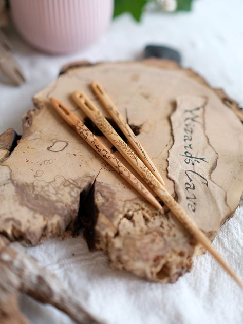 Wooden Knitting Needles for Nalbinding or Weaving Wooden Needle, Wooden Knitting Needles, Lazy Afternoon, Wood Crafting, Wooden Crafts, Letterhead, Yarn Crafts, Lithuania, Knitting Needles