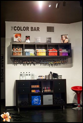 Color bar Diy Salon Ideas, Color Bar Salon Ideas, Color Bar Salon, Diy At Home Spa, Salon Color Bar, Rustic Salon, At Home Spa Day, Home Spa Day, Home Beauty Salon