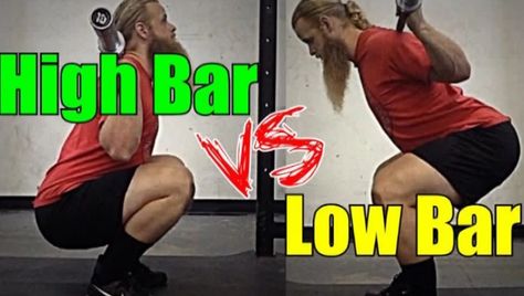 We break down the fundamental differences between the high-bar and low-bar squat, plus when to use each in your training. Squat With Bar, Squat Form, Love Handle Workout, Love Handles, Workout Guide, The Low, Educational Videos, Calisthenics, Glutes Workout