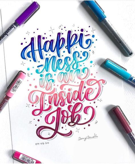 Quotes Hand Lettering, Alphabet Graffiti, Brush Lettering Quotes, Lettering Styles Alphabet, Brush Pen Lettering, Lettering Guide, Modern Hand Lettering, Graffiti Lettering Fonts, Hand Lettering Drawing