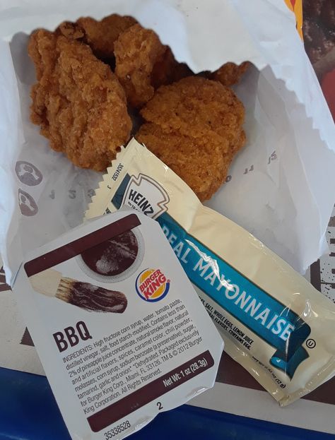 AFTERNOON SNACK  3/1/2018:  Burger King Chicken Nuggets, Mayo Packet,  BBQ Sauce Burger King Nuggets, Burger King Chicken Nuggets, Afternoon Snack, Dinner Meals, Chicken Nuggets, Caramel Color, Bee Happy, Afternoon Snacks, Burger King