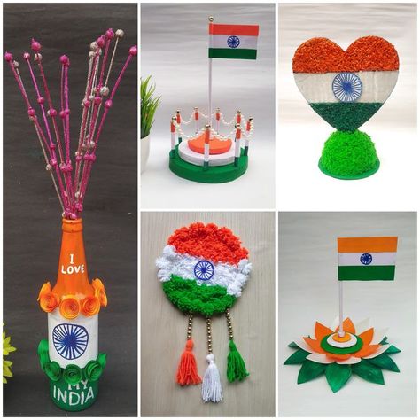 Tiranga Decoration Ideas, Flag Making Ideas For Kids, Diy Independence Day Decor, Independent Crafts For Kids, Flag Making Ideas, Independence Day India Art And Craft, Independent Day Craft, Tricolour Food, Independence Day Crafts For Kids