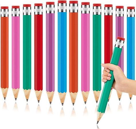 Amazon.com : 12 Pcs Wooden Jumbo Pencils 14 Inch Funny Big Novelty Pencil with Cap Wood Giant Pencil Cool Big Pencil Large Pencil for Kids Home School Office Halloween Christmas Party Prop Gift Decor Toy, 6 Colors : Office Products Pencil For Kids, Pencil With Eraser, Giant Pencil, Office Halloween, Preschool Gifts, Wooden Pencils, Home School, Kids Home, School Office