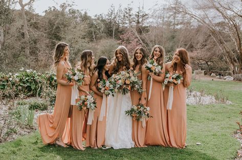 Jamie Kidd + Blake Mansfield's Vintage Sunset Garden Wedding - Green Wedding Shoes Fall Bridesmaid Dresses Burgundy, Bridesmaid Dresses Mismatched Purple, Fall Bridesmaid Dress Colors, Bright Bridesmaid Dresses, Purple Bridesmaid Dresses Long, Pink Bridesmaid Dresses Long, Rustic Bridesmaid Dresses, Sunset Garden, Country Bridesmaid Dresses